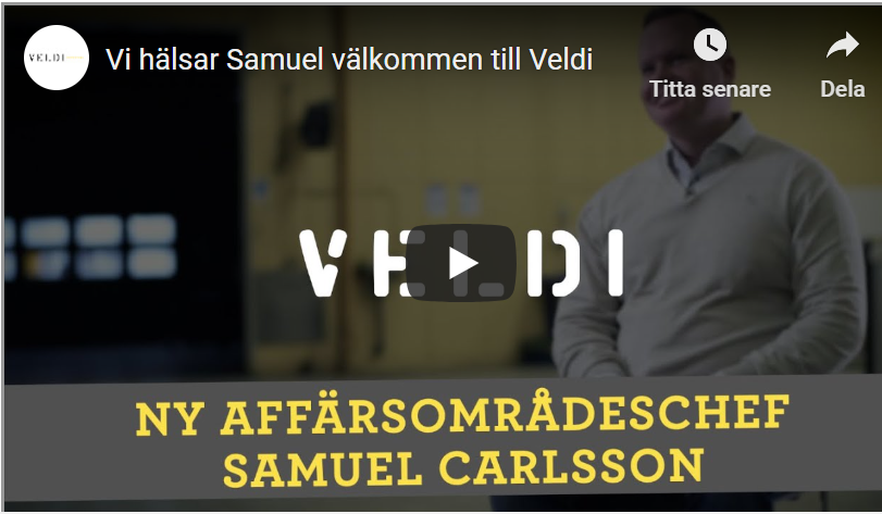 Samuel Carlsson tillbaka på Veldi som affärsområdeschef!